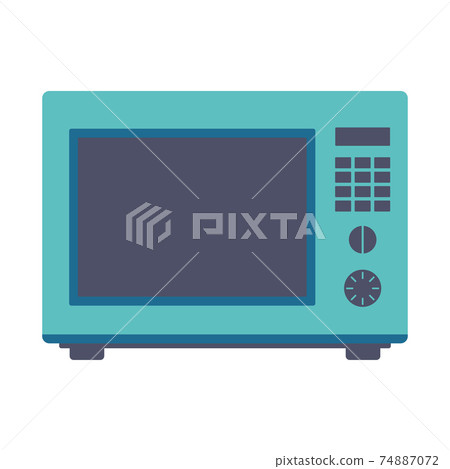 microwave isolated on white background, flat design 74887072