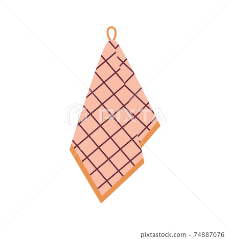 hanging kitchen towel isolated on white background 74887076