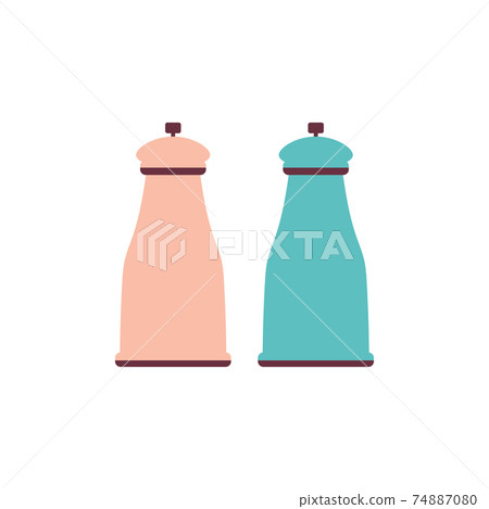 cute salt and pepper isolated on white 74887080