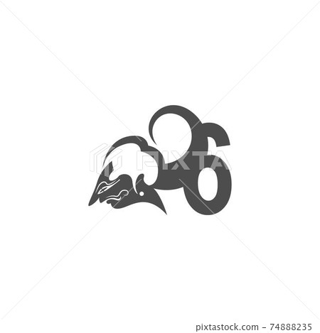 Javanese puppet icon with number logo design vector illustration 74888235