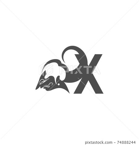 Javanese puppet icon with letter logo design vector illustration 74888244
