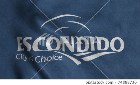 Flag of Escondido, city of California in United States of America. 3d illustration Flag of Escondido, city of California in United States of America. 3d illustration 74888730