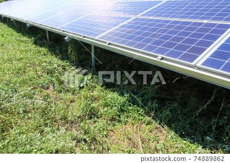 Solar power plant after mowing Solar power plant after mowing 74889862