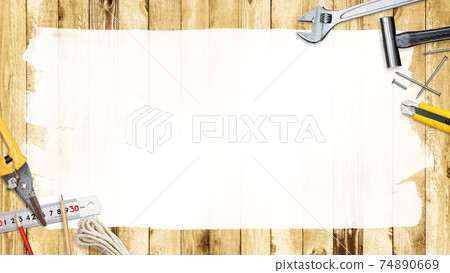Tool and wood grain background material-There are multiple variations 74890669