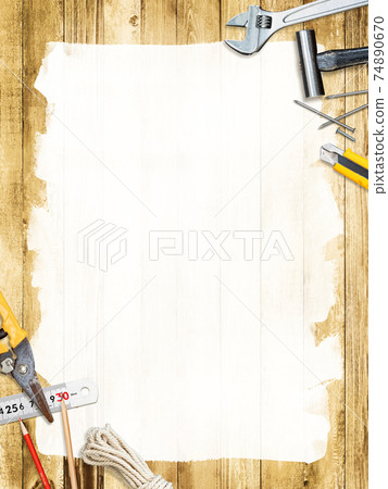 Tool and wood grain background material-There are multiple variations 74890670