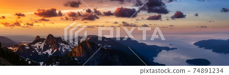 Panoramic landscape view of Howe Sound Panoramic landscape view of Howe Sound 74891234