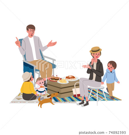 Camp belamping family illustration picnic 74892393