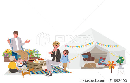 Camp belamping family illustration picnic Camp belamping family illustration picnic 74892400