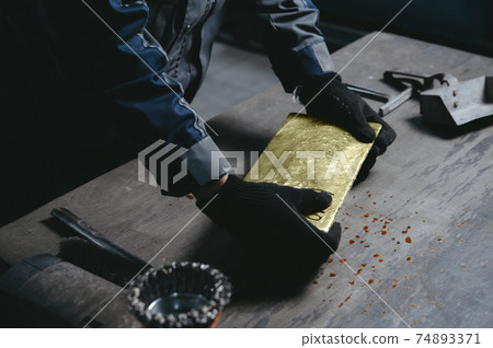gold mining ingot yellow foundry metal manufacturing gold mining ingot yellow foundry metal manufacturing 74893371