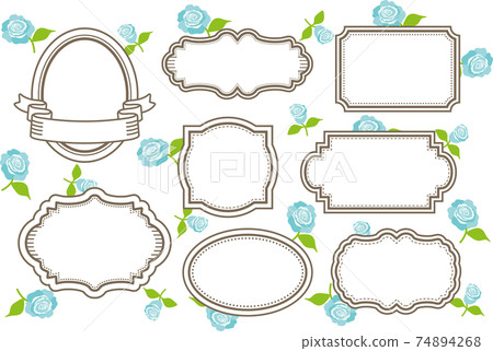 玫瑰和復古車架藍色 玫瑰和復古車架藍色 74894268