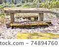 A rotten bench where no one sits 74894760