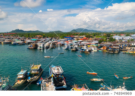View of Semporna city, Sabah, Malaysia. View of Semporna city, Sabah, Malaysia. 74894969