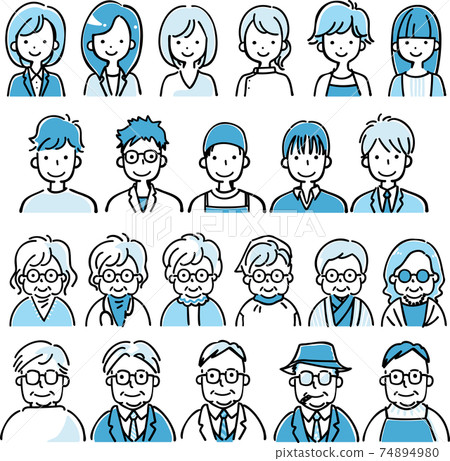 Upper body of various men and women - Stock Illustration [74894980] - PIXTA