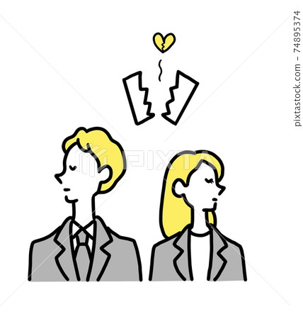 一個男人和一個女人離婚的插圖 一個男人和一個女人離婚的插圖 74895374