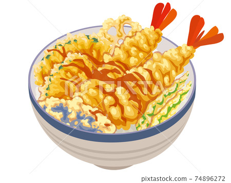 Bowl of rice and fried fish Bowl of rice and fried fish 74896272