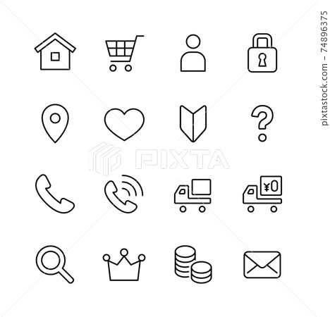 Shopping icon set 74896375