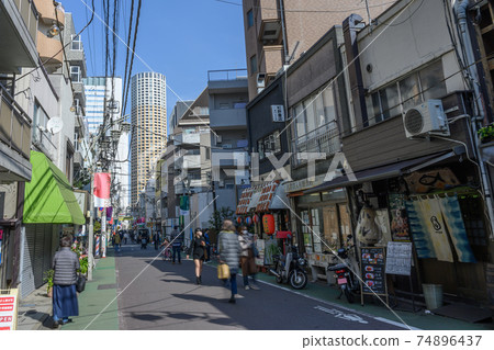 Everyday scene of shopping street Meguro Ginza Second Avenue Meguro-ku, Tokyo 74896437