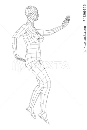 Wireframe ballerina in dance pose. Vector Wireframe ballerina in dance pose. Vector 74896466