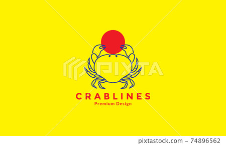 sea food crabs lines hipster logo design vector icon symbol illustration 74896562