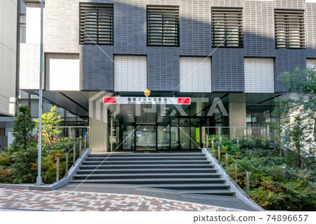 The front entrance of the Azabu Police Department, Tokyo Metropolitan Police Department, Roppongi, Minato-ku, Tokyo 74896657