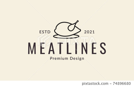 grilled chicken lines logo design vector icon symbol illustration 74896680