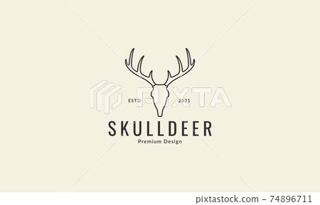 head deer horn skull lines logo design vector icon symbol illustration head deer horn skull lines logo design vector icon symbol illustration 74896711