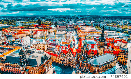 DRESDEN, GERMANY-SEPTEMBER 08, 2015 :Catholic Court Church(Katholische Hofkirche).Center of the Dresden Old Town. Dresden has a long history as the capital and royal residence for the Electors and DRESDEN, GERMANY-SEPTEMBER 08, 2015 :Catholic Court Church(Katholische Hofkirche).Center of the Dresden Old Town. Dresden has a long history as the capital and royal residence for the Electors and 74897491