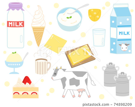 Milk dairy product set Milk dairy product set 74898209
