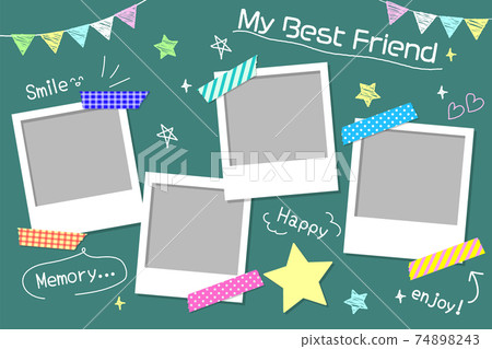 Graduation album frame colorful blackboard Graduation album frame colorful blackboard 74898243