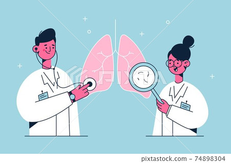 Lungs examination in medicine, pulmonology concept 74898304