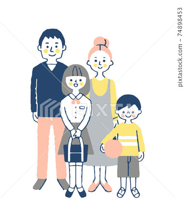 5 person family clipart of 4