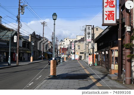 小樽Sa町街冬季十二月 74899108