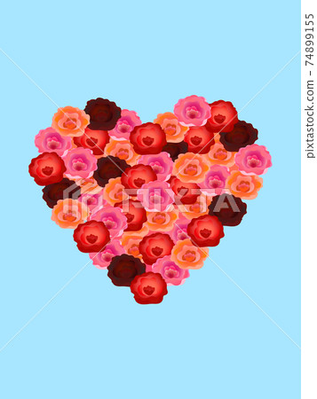 Bouquet of hearts_red pink orange_multiple variations 74899155