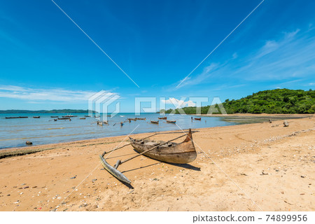 Traditional boat, Nosy Be, Madagascar 74899956