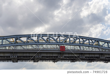 View of the Pushkinsky (Andreevsky) Bridge (day). Moscow, Russia 74901728