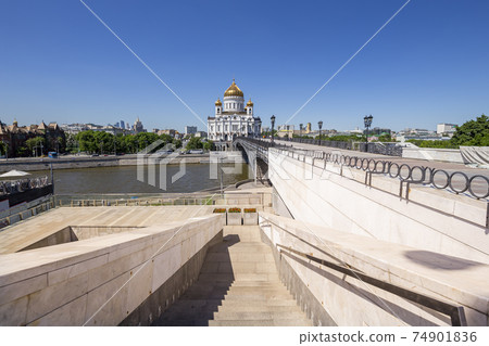 Christ the Savior Cathedral and Patriarshy Bridge (day), Moscow, Russia 74901836