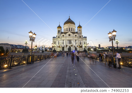 Christ the Savior Cathedral and Patriarshy Bridge (Night view), Moscow, Russia Christ the Savior Cathedral and Patriarshy Bridge (Night view), Moscow, Russia 74902253