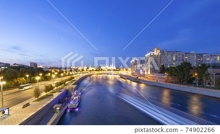 Night view of the Kremlin and Moskva River, Moscow, Russia--the most popular view of Moscow Night view of the Kremlin and Moskva River, Moscow, Russia--the most popular view of Moscow 74902266