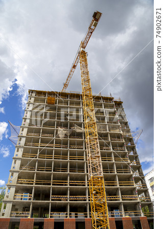 Multi-storey building under construction (new residential complex), Moscow, Russia 74902671