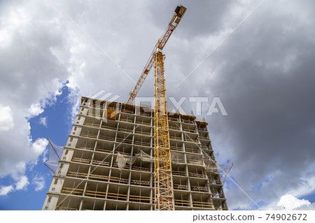 Multi-storey building under construction (new residential complex), Moscow, Russia 74902672