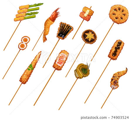More sensible multiple types of deep-fried skewers diagonally arranged set More sensible multiple types of deep-fried skewers diagonally arranged set 74903524