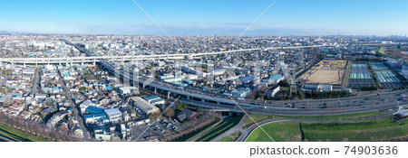 鳥瞰圖“ Sa玉縣”戶田市Bijogi地區全景攝影 鳥瞰圖“ Sa玉縣”戶田市Bijogi地區全景攝影 74903636