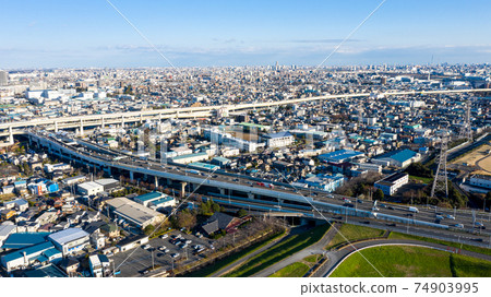 Aerial view of Bijogi, Toda City, Saitama Prefecture Aerial view of Bijogi, Toda City, Saitama Prefecture 74903995