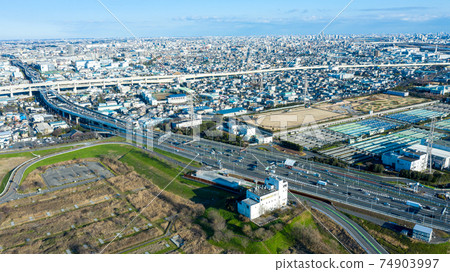 Aerial view of Bijogi, Toda City, Saitama Prefecture Aerial view of Bijogi, Toda City, Saitama Prefecture 74903997