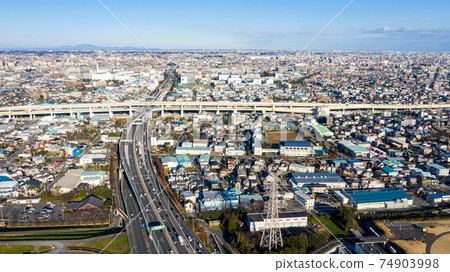 Aerial view of Bijogi, Toda City, Saitama Prefecture Aerial view of Bijogi, Toda City, Saitama Prefecture 74903998