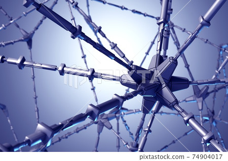 Futuristic abstract background. Neural network. Modern illustration. 3D Futuristic abstract background. Neural network. Modern illustration. 3D 74904017