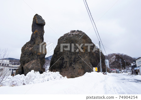 Midwinter Godzilla Rock and Hat Rock, Shiretoko Utoro City Midwinter Godzilla Rock and Hat Rock, Shiretoko Utoro City 74904254