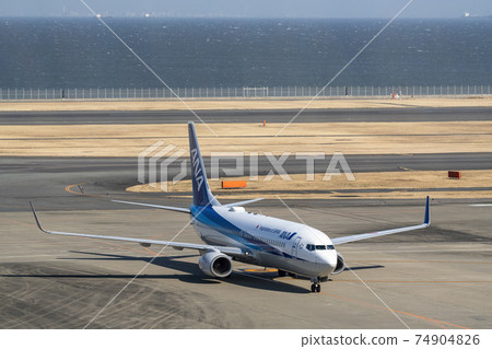 Airport scenery Taxiing airplane Ota-ku, Tokyo 74904826