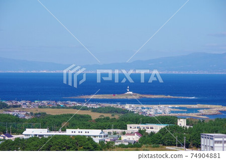 View of Omazaki and Hakodate city from Nishifukitukeyama Observatory, Oma Town, Aomori Prefecture View of Omazaki and Hakodate city from Nishifukitukeyama Observatory, Oma Town, Aomori Prefecture 74904881