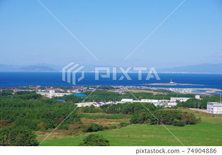 View of Omazaki and Hakodate city from Nishifukitukeyama Observatory, Oma Town, Aomori Prefecture 74904886